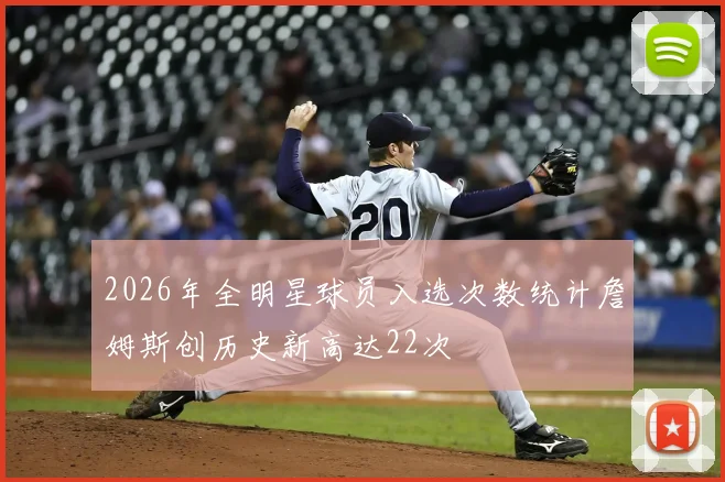 2026年全明星球员入选次数统计詹姆斯创历史新高达22次
